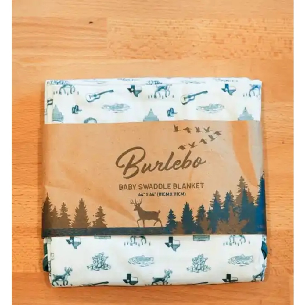 BURLEBO Baby Swaddle Blanket Lone Star State NWT - discontinued